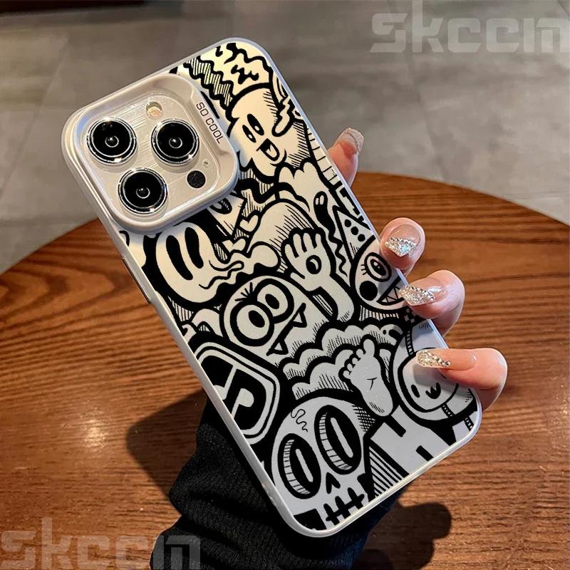 

Черный чехол для телефона TPU с рисунком граффити для iPhone 15 14 Pro Max 13 12 11 XS X XR 7 8 Plus 16, ударопрочный жесткий чехол iPhone 13 Pro моря