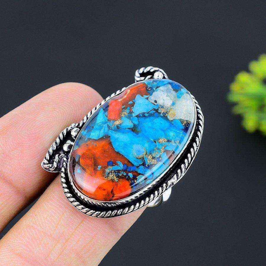 Spiny Oyster Gemstone 925 Sterling Silver Gift Jewelry Ring Size 8.5