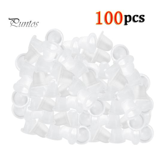 100 Uds. Soporte de tinta de silicona suave tatuaje maquillaje semipermanente tazas de pigmento tapas