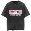 Acid Wash Oversized T-Shirt, Bocchi The Rock! Hitori Gotoh Graphic, Vintage Washed Harajuku Streetwear, Heavy Cotton Casual Top