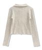 Damiswi Cross Print Ribbed Knit Zip-Up_Beige