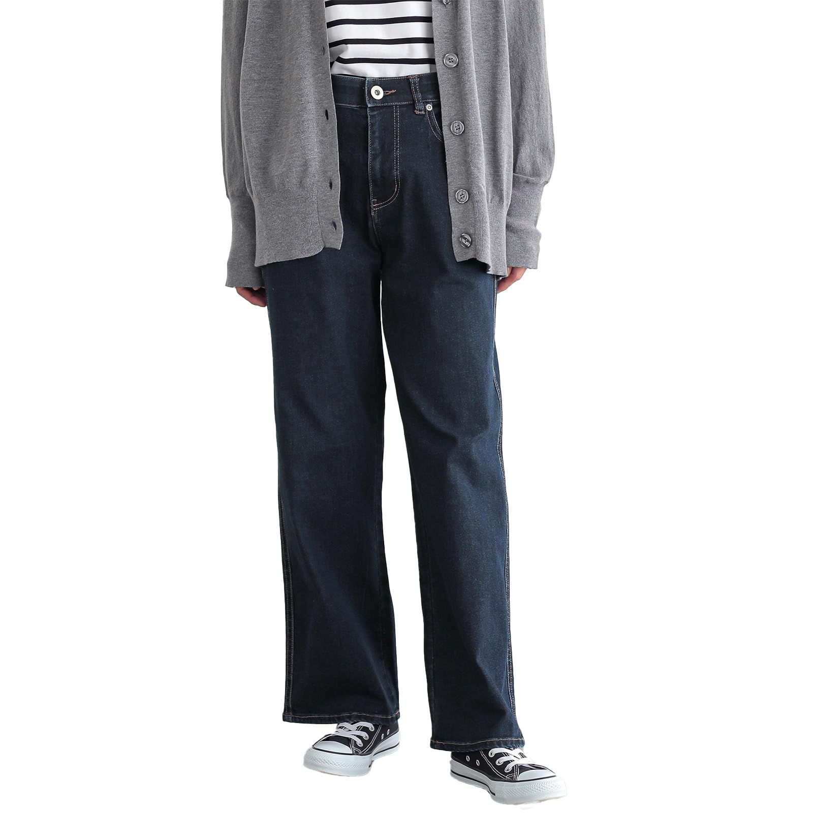 Oshare Walker Stretch Straight Denim Long Stretch Denim Plus Perfect for and Slimming Perfect for Commuting and Everyday pkn0457 n OrLABEL Pants,