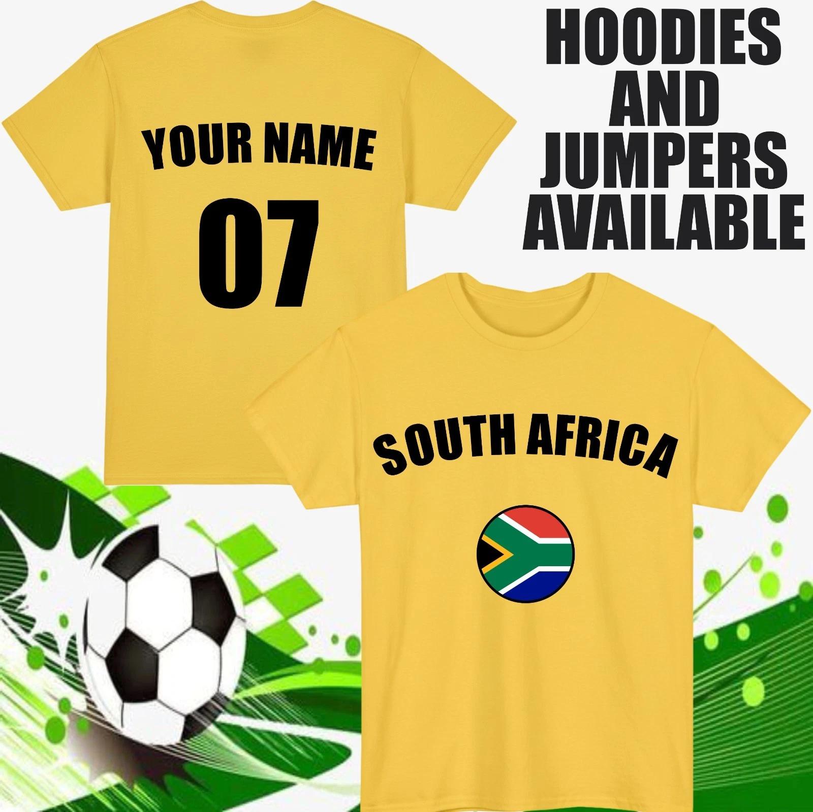 Personalised South Africa Football T-T-Shirt Customised Name & Number Fan Gift Top S