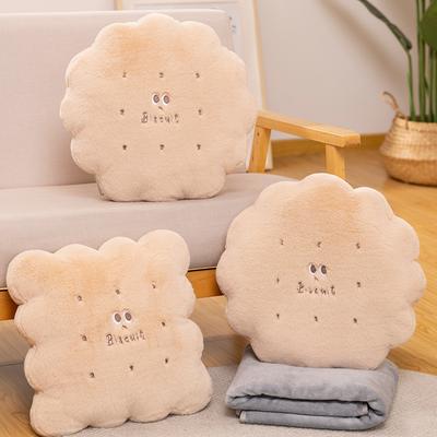 New Cute Butter Cookies Pillow Dual-purpose Air Conditioner Folded with Sofa Cushion Office Nap Blanket