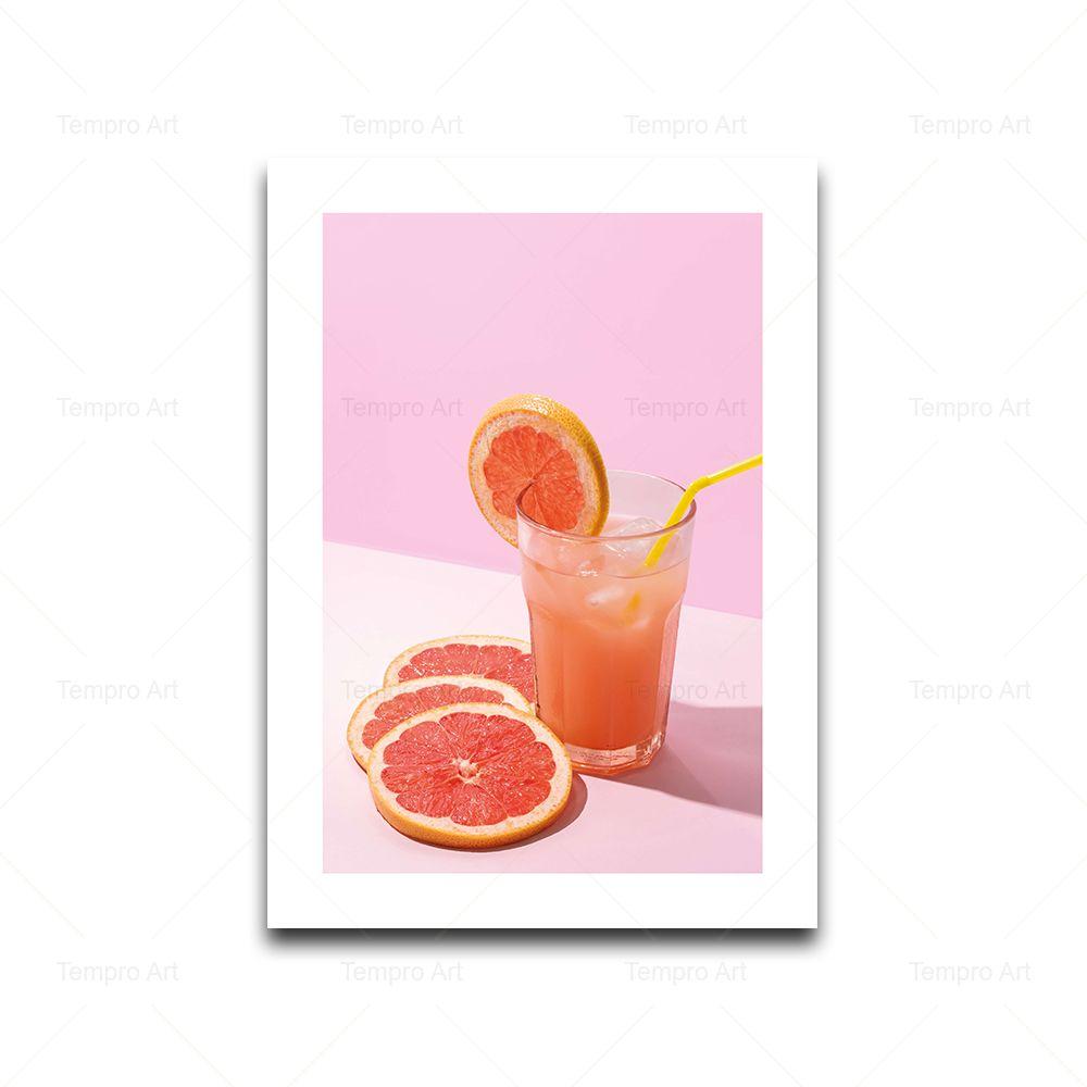 Pink Food Drink Poster Coffee Cake Cookie Macarons Croissant Canvas Painting Wall Art Pictures Kitchen Cafe Home Decor Aesthetic