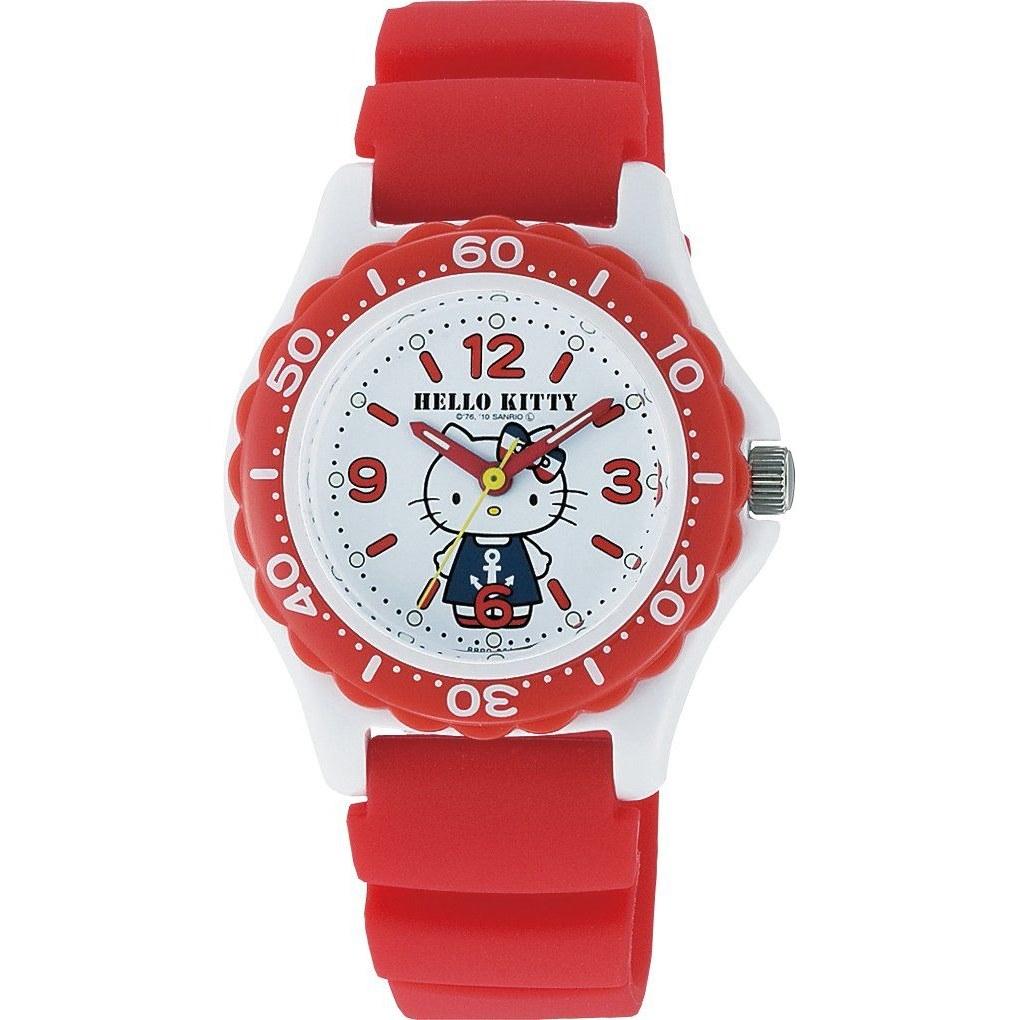Citizen QQ Wristwatch Analog Hello Kitty Waterproof Urethane Belt VQ75-232 Ladies White Red