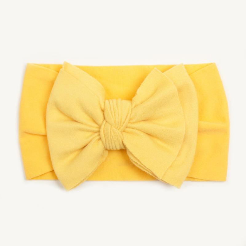 Spring thin baby plain bow headscarf, children's soft and comfortable nylon headband, baby headband