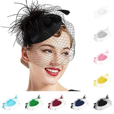 Haarschmuck Fascinators Für Damen Teeparty Stirnband Netz Federn Haarspange Für Hochzeit Bezaubernd