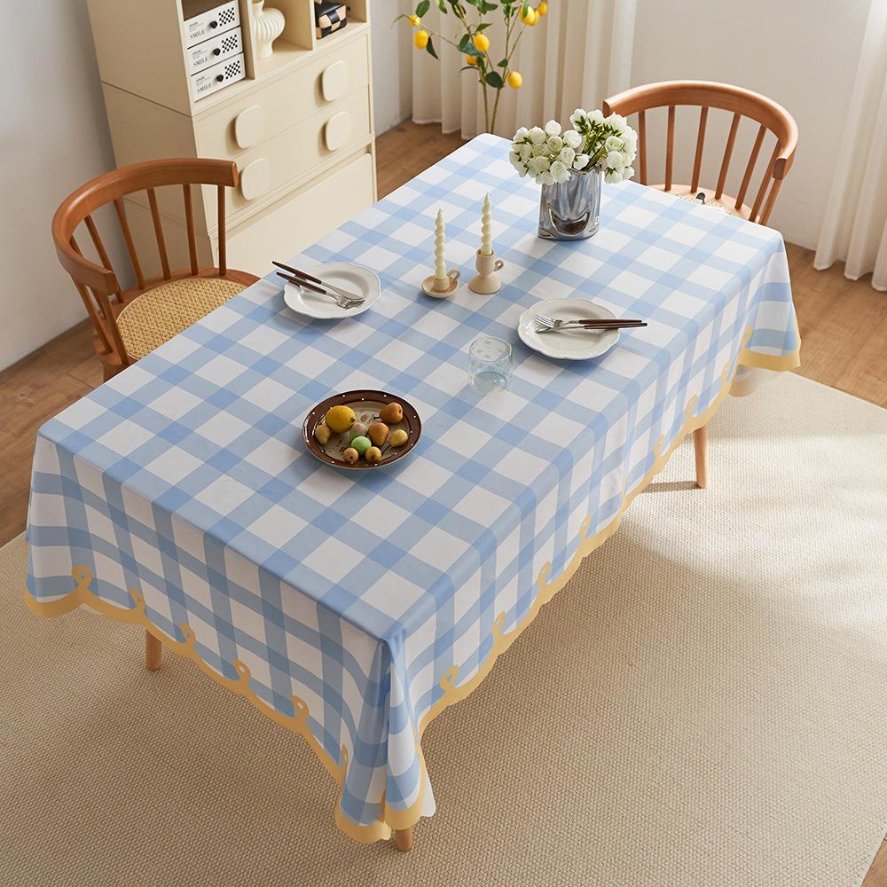 Special-Shaped Waterproof Cartoon Dopamine Table Cloth Living Room Coffee Table Desk Peach Skin Velvet Light Luxury Anti-Scald Tablecloth Decoration