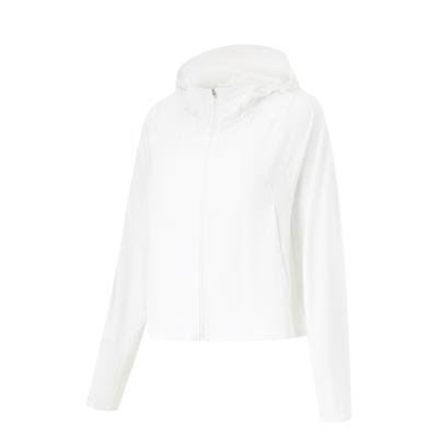 Li Ning Womens Fitness Series UV Protection Lightweight Breathable Solid Color Loose Hoodie Women Hoodies White AWDU476-10