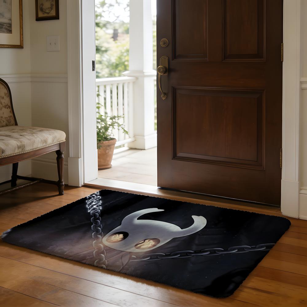 Floor Mat Soft Flannel Rug Non Slip Absorbent Mat for Bathroom Bedroom Home Decor H Hollow K Knight
