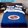 3-teiliges Fußball-Lese-Wappen Bettwäsche-Set, Enthält 1 Stück Bettbezug und 2 Stück Kissenbezüge, Perfekt für Schlafzimmer, Wohnheim, Weihnachtsgeschenk für Fans