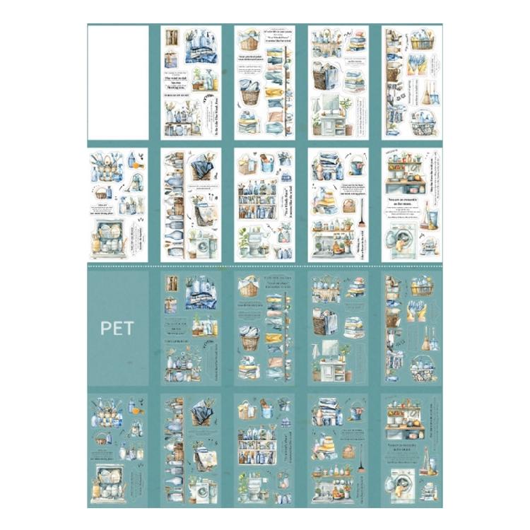 Scrapbooking Decorative Sticker Scene Sticker Water Resistant PET Sticker for Laptop Journal Phone Case Photo Album