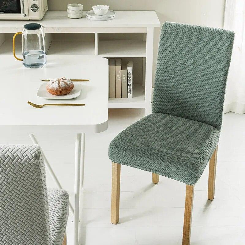 High Stretch Jacquard Three-Dimensional Chair Cover for Dining Room, Kitchen, Home Thick Fabric Covers, Easily Washable Covers