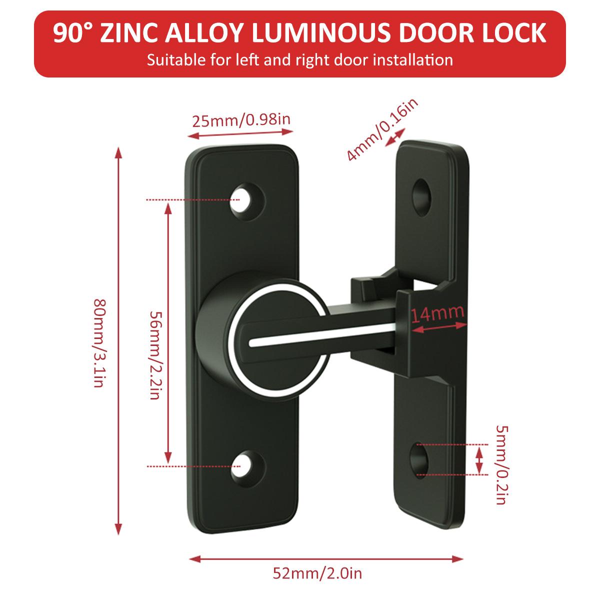 

1/2/4Pcs Luminous Door Lock Zinc alloy Sliding Door Latch Lock 90° Window Drawers Cabinet Locks Bolt Hooks Sliding Gate Buckles