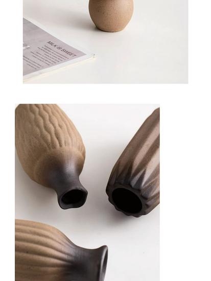 Retro Ceramic Vase for Dry Flowers & Green Plants - Living Room & Study Decor