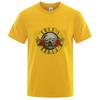 Cool Gun And Rose Pattern Men's Retro Cotton Short Sleeve Summer Fashion Oversized T-shirt For Men Streetwear Tee Tops Unisex