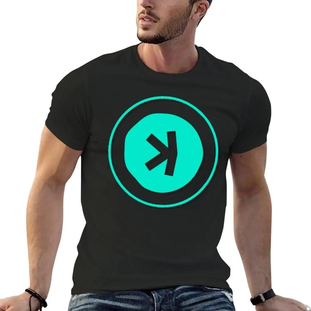 2024 summer t shirt KASPA Coin T-shirt edition korean fashion plain black short sleeves pure cotton tops streetwear