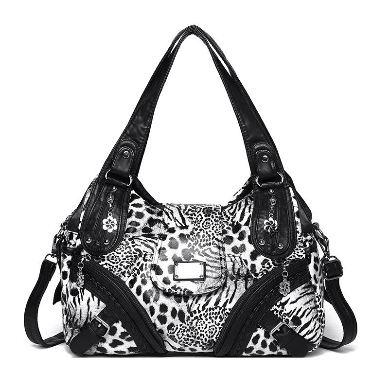

Жіноча сумка через плече з ПУ, леопардовий принт, сумка-тоут для роботи, сумка через плече леопардовий/чорний