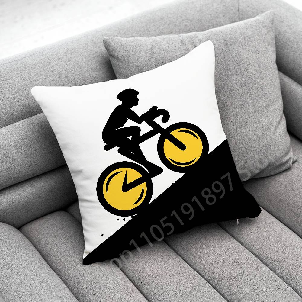 T-Tour de France Fahrrad Kissenbezug Für 45x45cm 40x40cm 30x30cm 50x50cm 55x55cm Quadratischer Heimkissenbezug Hülle