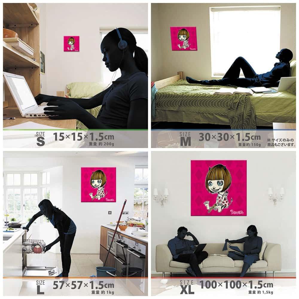 Pop Punk Art Panel 57cm X 57cm L Size Made In Japan Poster Stylish Interior Makeover Living Room Interior Pink Illustration Character Fabric Panel