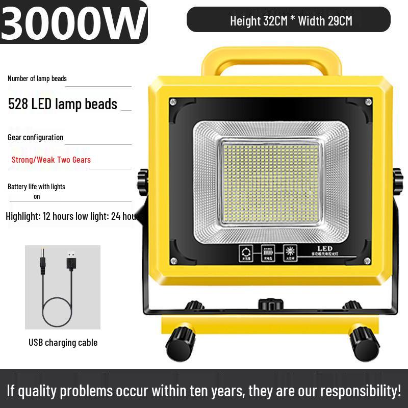 Emergency LED Floodlight for Camping, Night Markets, and Power Outages