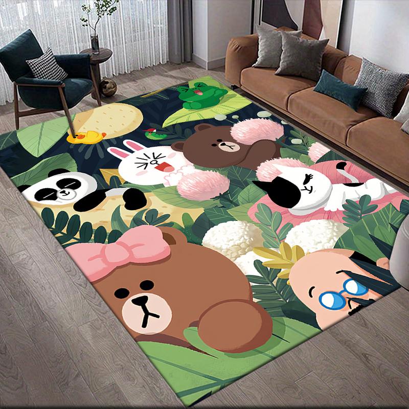 LINE FRIENDS Cute Style Square Area Rug, Non-Slip Floor Mat for Living Room, Perfect Gift for LINE FRIENDS Fans.chl