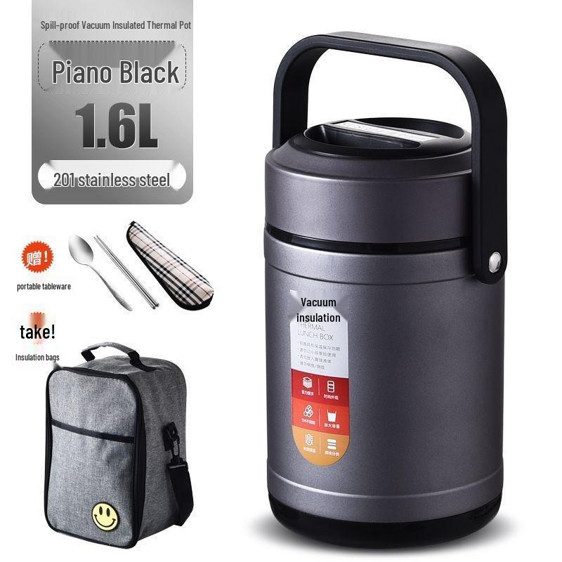 304 Stainless Steel Triple-Layer Insulated Lunch Box for Students & Office Workers
