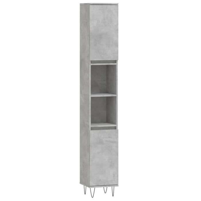 VidaXL Armoire de salle de bain gris béton 30x30x190 cm 831536