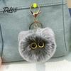 Soft Pompom Keychain Plush Cat Ball Keychain, Fluffy Kitten Bag Charm, Pendant with Lightweight Metal Lobster Clasp, Backpacks Keys Decorative