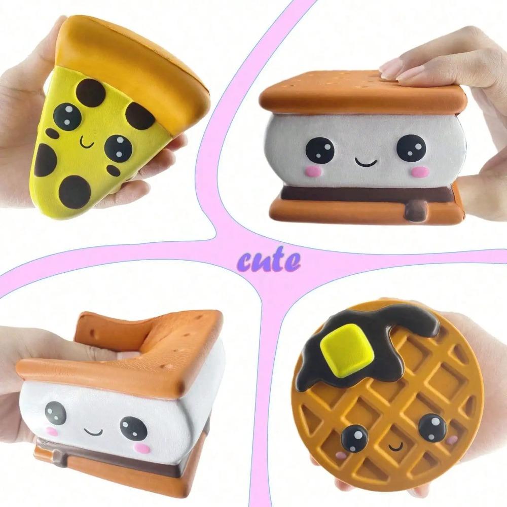 Slow Rebound Cute Big Eye Cotton Candy, Pizza, Waffle Children'S Birthday Gift Stress Relief Squeeze Toys