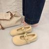 Flat bottom fluffy shoes women's autumn and winter fashion shallow mouth velvet Mary Jane shoes cotton shoes