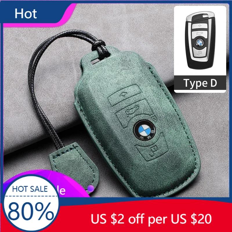 2025 Suede Leather Car Smart Key Case Fob Cover Shell For BMW 1 2 3 4 5 6 7 Series X1 X3 X4 X5 X6 F36 F25 F26 F30 F34 F10 F0
