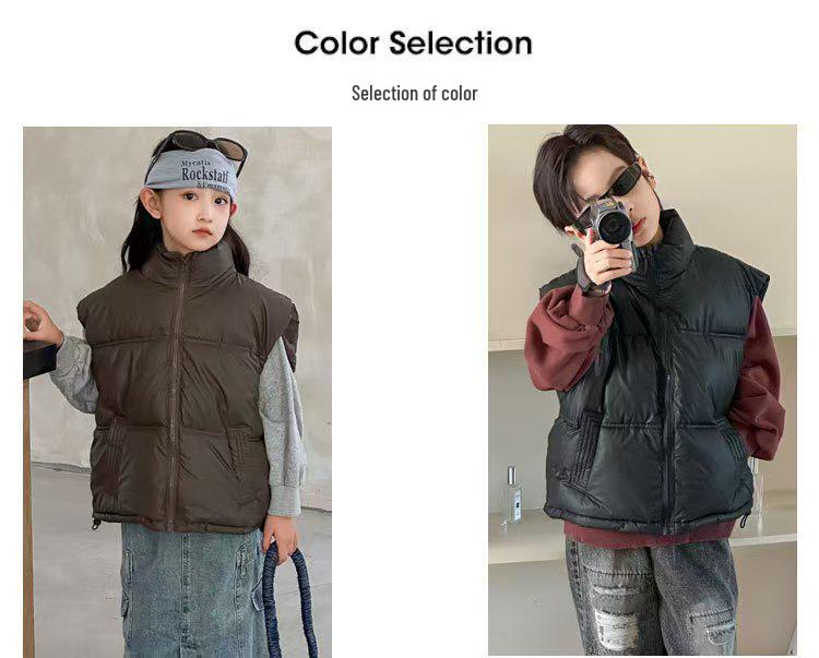 Kinder Wasserdichte Warme Weste: Herbst/Winter Dickes Lammfell Ärmellose Jacke mit Stehkragen für Jungen und Mädchen.