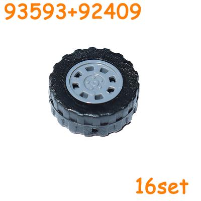 93593 93594 42610 50951 92409 Technischer Reifenrad-Kreuzloch-Satz Auto-LKW-Räder Nabensteine MOC Motorrad-Bausteine Spielzeug