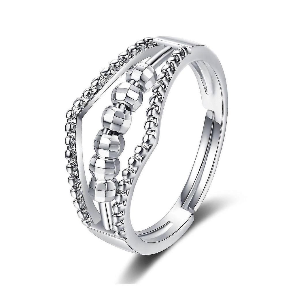 Anxiety Stress Relief Ring Seven Beads Open Ring Jewelry Gift Mood Rings