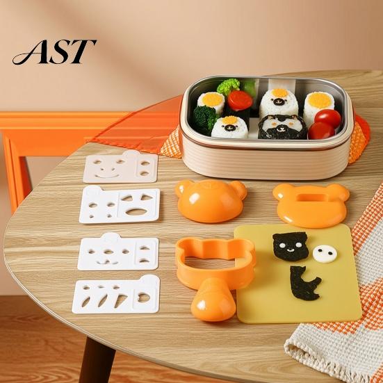 Picnic Food Shaping Tools Rice Ball Molds Kit, Cartoon Bear/Cat/Dog/Panda Shape Onigiri Maker, Home Baking And Cooking Gift Grade Plastic
