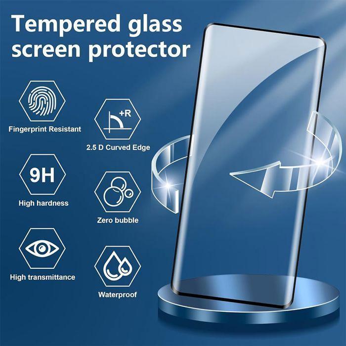 2 Displays aus gehärtetem Glas und 2 Rücklinsengläser für Xiaomi Redmi Note 14 Pro 5G (nicht für 4G) Stoßfest