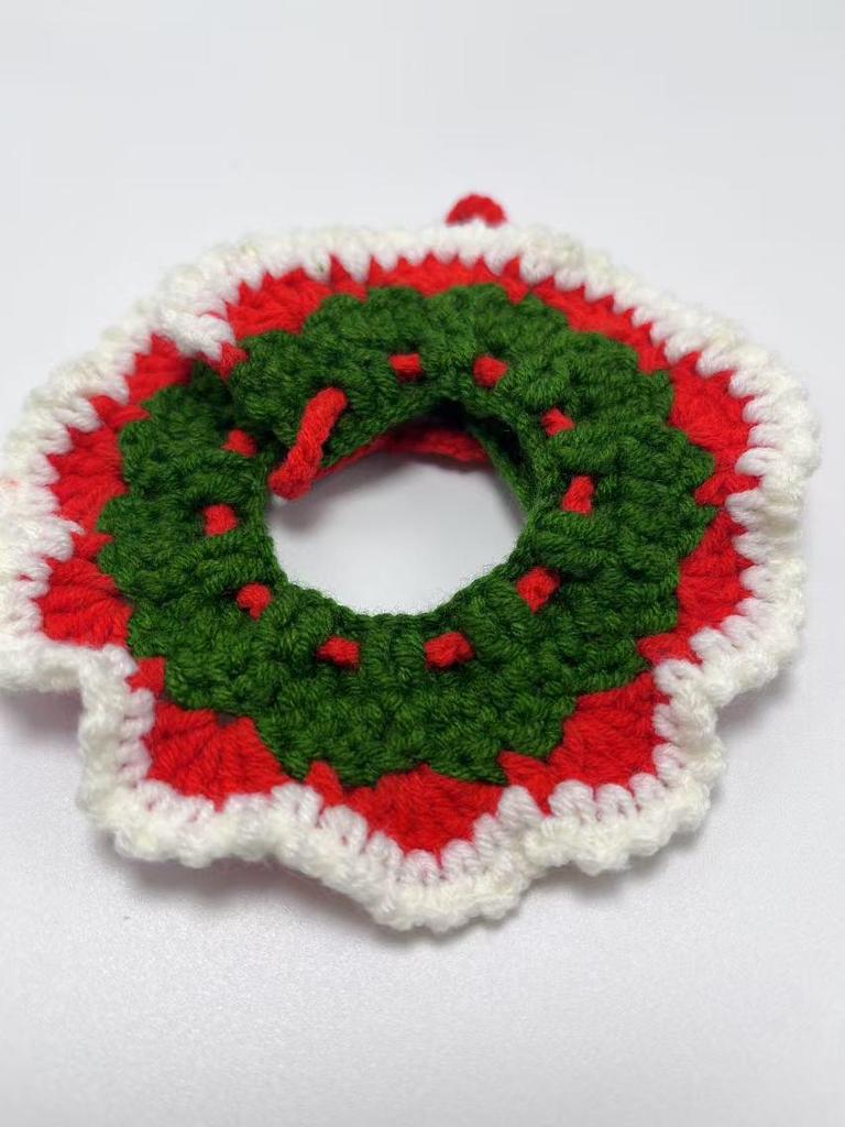 Hand-Knitted Christmas Snood Bib for Cats & Dogs