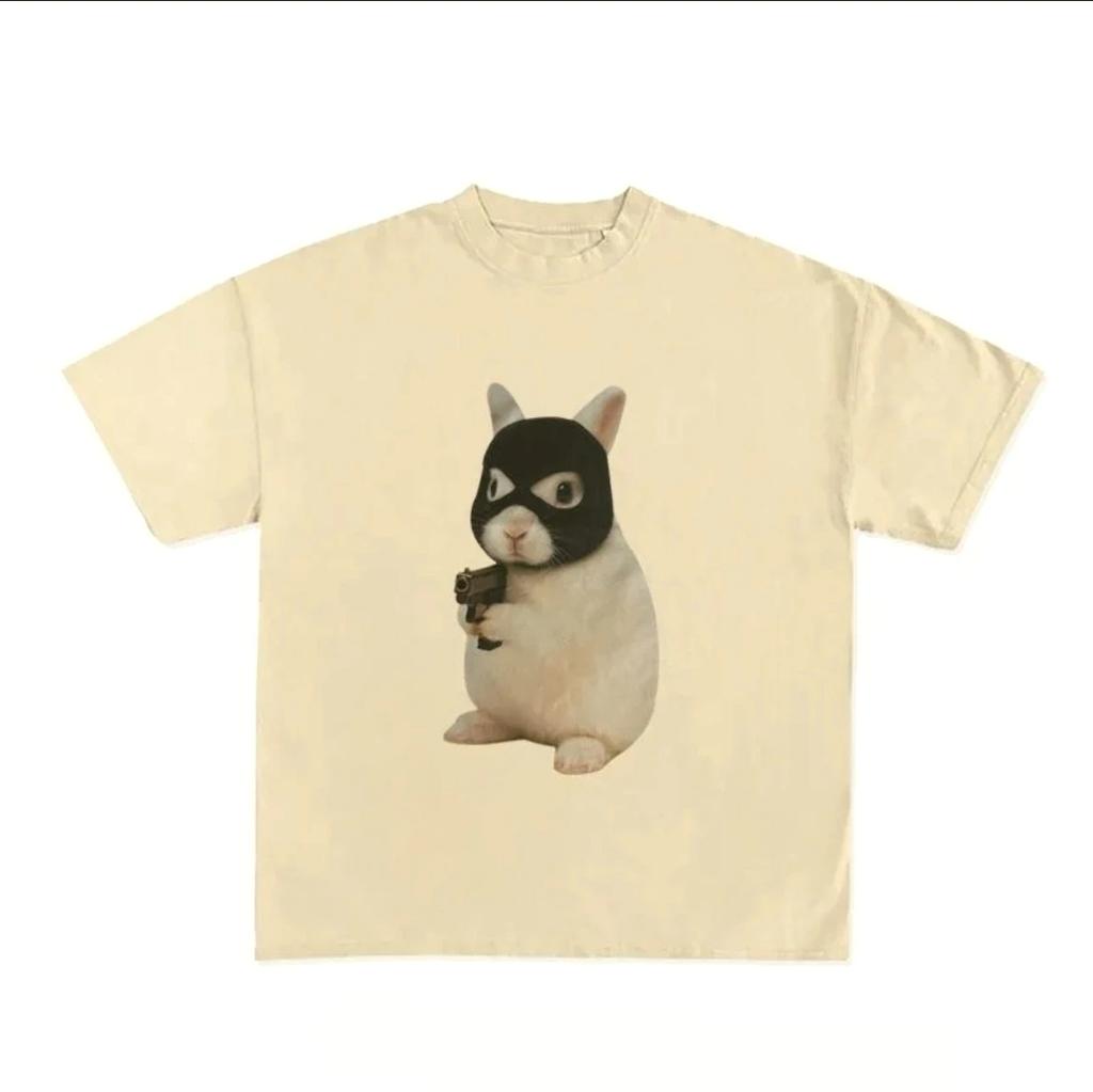 Creative Thief Rabbit Parttern Printed Women Tshirts Shortsleeve Sweatshirts Summer Women Casual Tshirt Clothing