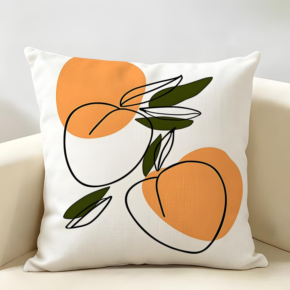 Northern Mannerist Pattern Cushion Cover Natural Linen Organic Fabric Double-Sided Printing Breathable Perfect For Home Decor
