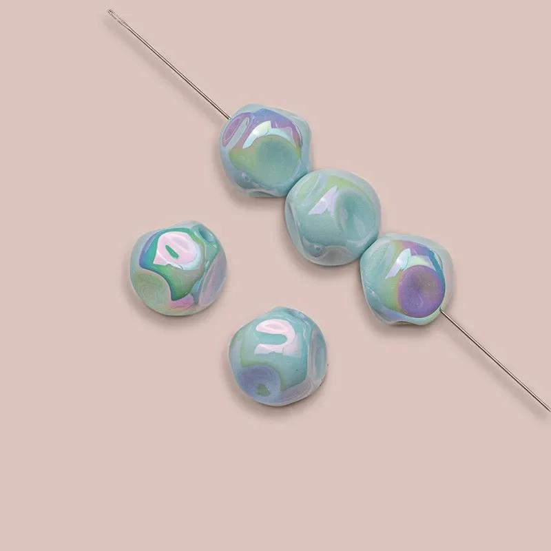 TX04 10Pcs 16mm Fig Candy Color Acrylic Beads Irregular Beads Bracelets Necklace Keychain DIY Craft Making Accessory Material