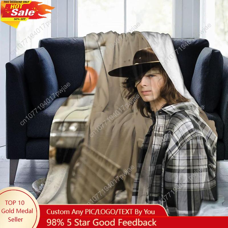 Chandler Riggs Carl Grimes Soft and Comfortable Warm Fleece Blanket for Sofa, Bed, Office Knee pad,Bed car Camp Couch Cozy Plush 75X95CM