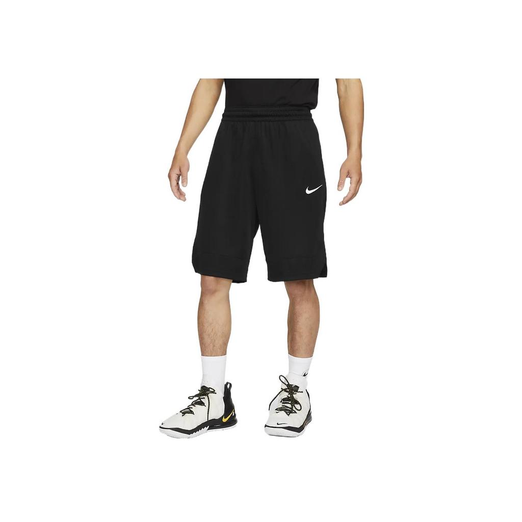 Nike Logo Print Elastic Waist Sport Straight Fit Mid-Rise Casual Shorts Men Bottoms Black AJ3915-010