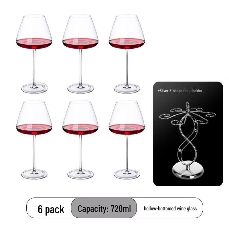Premium Handmade Burgundy Wine Glass Set