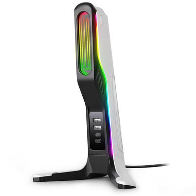 IFYOO RGB Herní stojan na sluchátka se 2 USB porty a 1 držákem na herní sluchátka pro PC Xbox Xbox Series Držák na sluchátka Stůl Hráč Černá Bílá Type-C