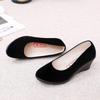 New Old North Cloth Shoes Women's Shoes Wedge Heel Single Shoes Dancing Shoes Soft Sole Work Shoes Black Hotel Shoes Mother Shoes Non-slip