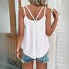 QICED Women's Double Shoulder Camisole Tank Top O-Neck Jacquard Inner Sleeveless Bottom Shirt