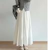 White Droopy Skirt for Women In Spring and Summer New High-waisted Pleated Skirt for Women To Look Slim and Small A-line Long Skirt