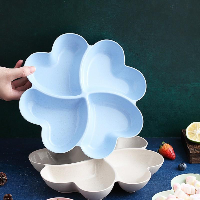 Four-Leaf Clover Snack and Fruit Plate for Home